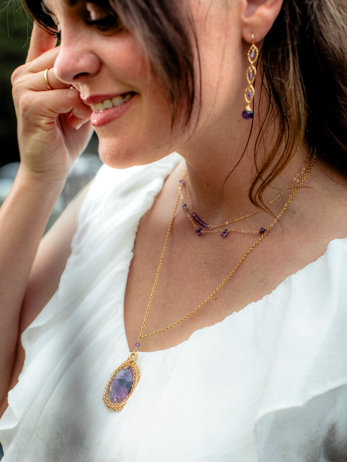 Violet: Amethyst Choker - n620