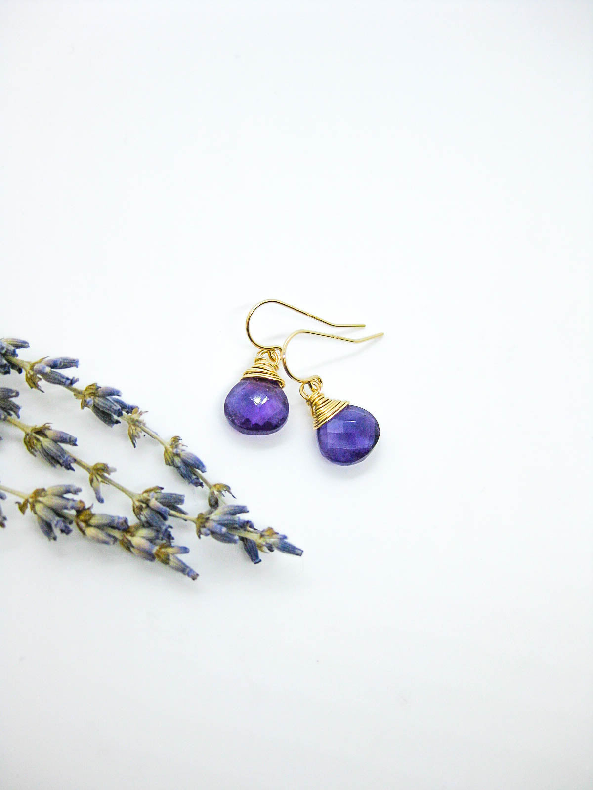 Copy of Chamomile: Amethyst Earrings - e620b