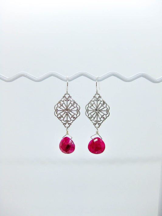 Fern: Ruby Earrings - e664
