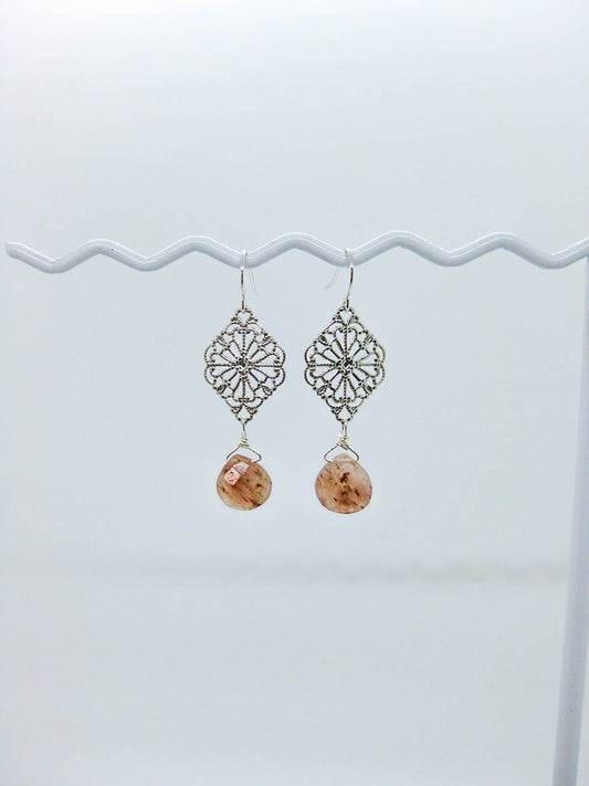 Fern: Sunstone Earrings - e706