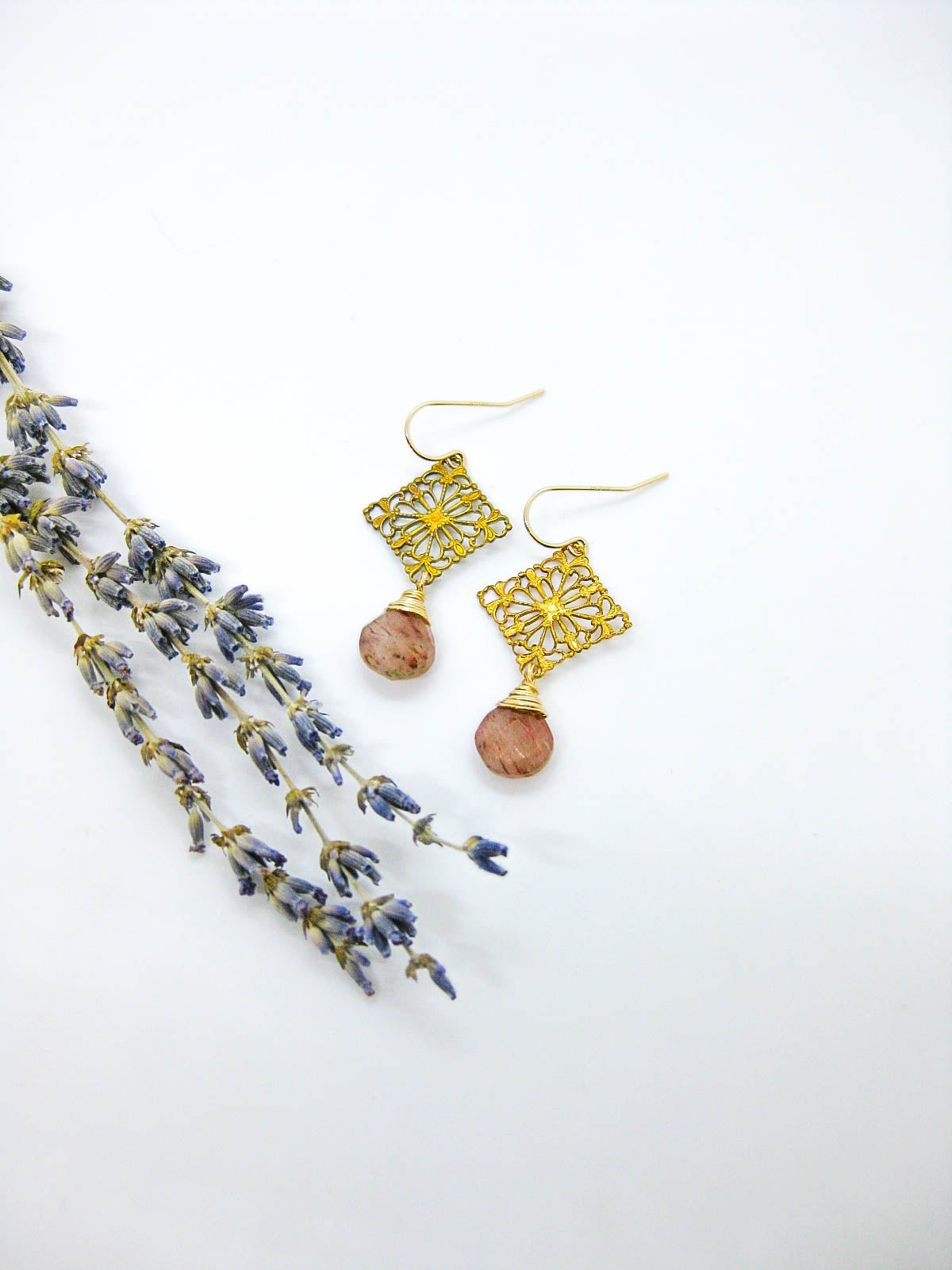 Lotus: Sunstone Earrings