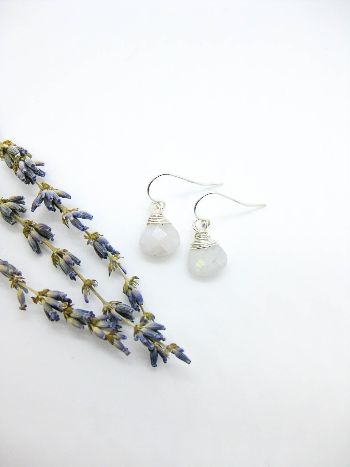 Chamomile: Moonstone Earrings - e674
