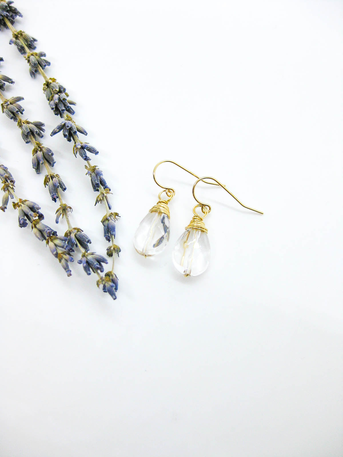 Chamomile: Quartz Earrings