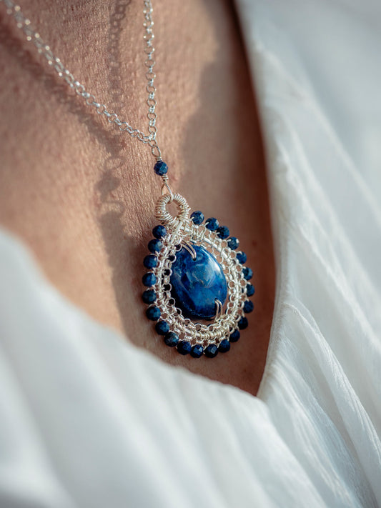 Alyssa: Lapis Necklace - n586b-oak