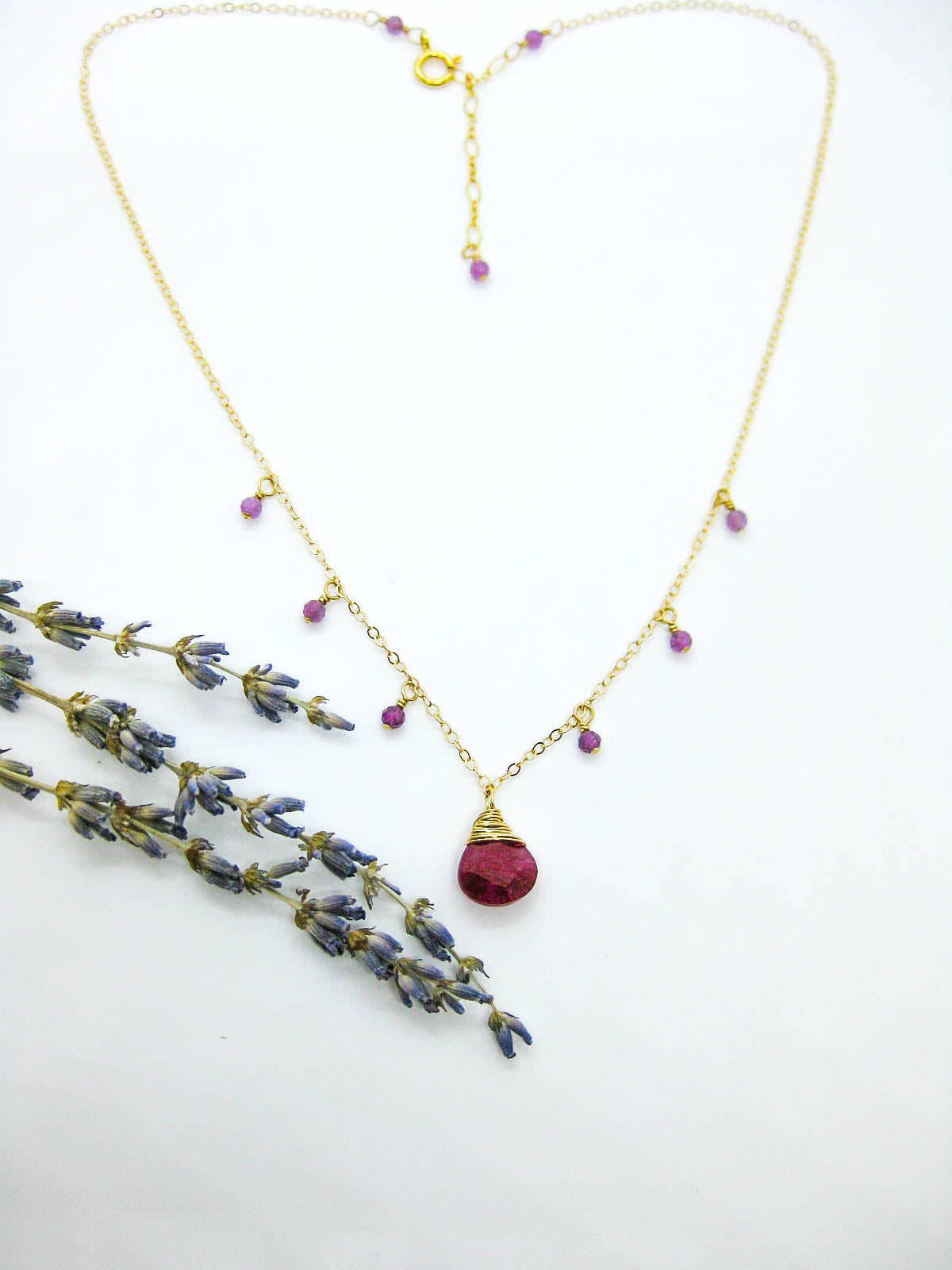 Chamomile: Ruby Necklace - n569