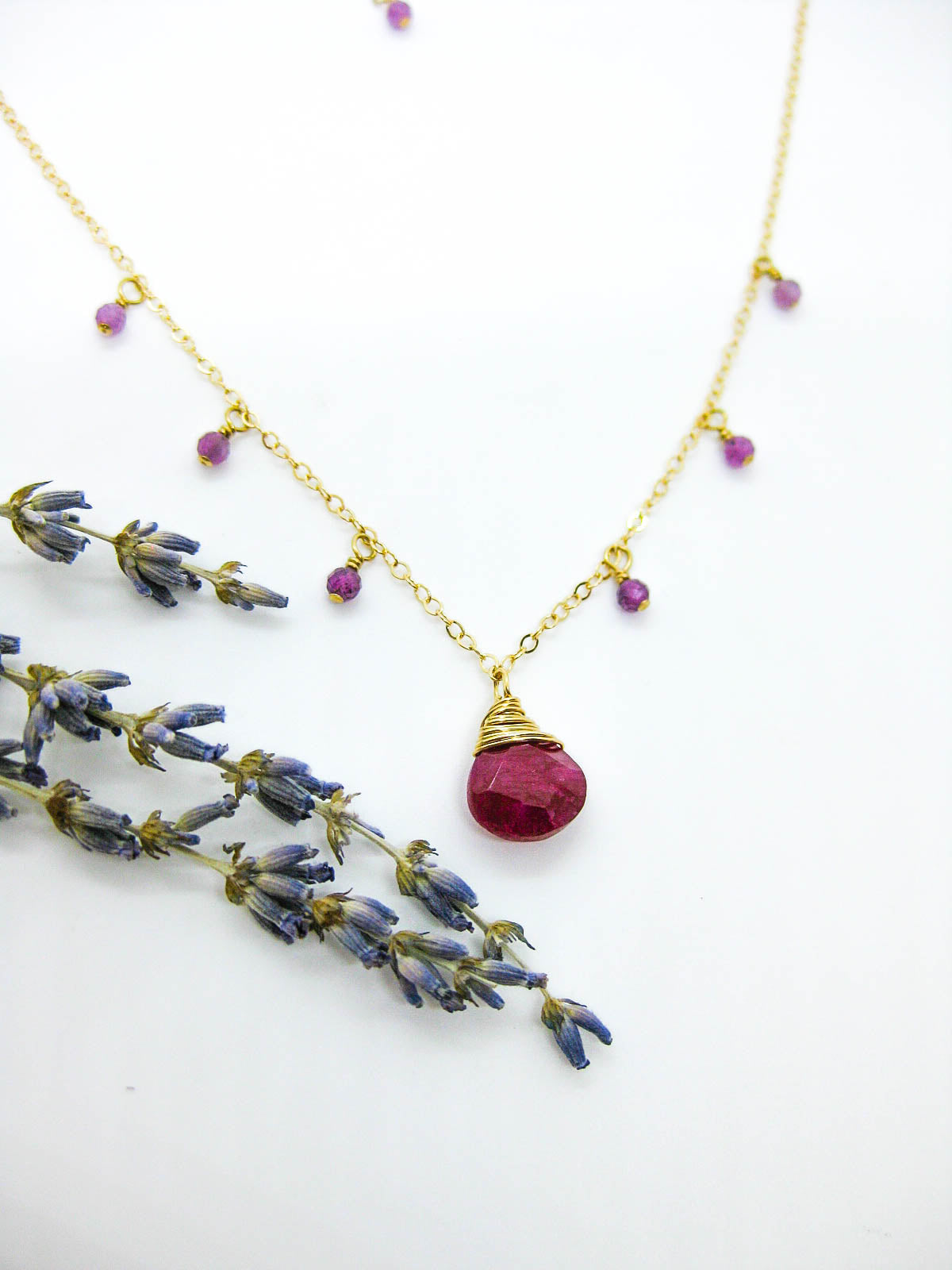 Chamomile: Ruby Necklace - n569