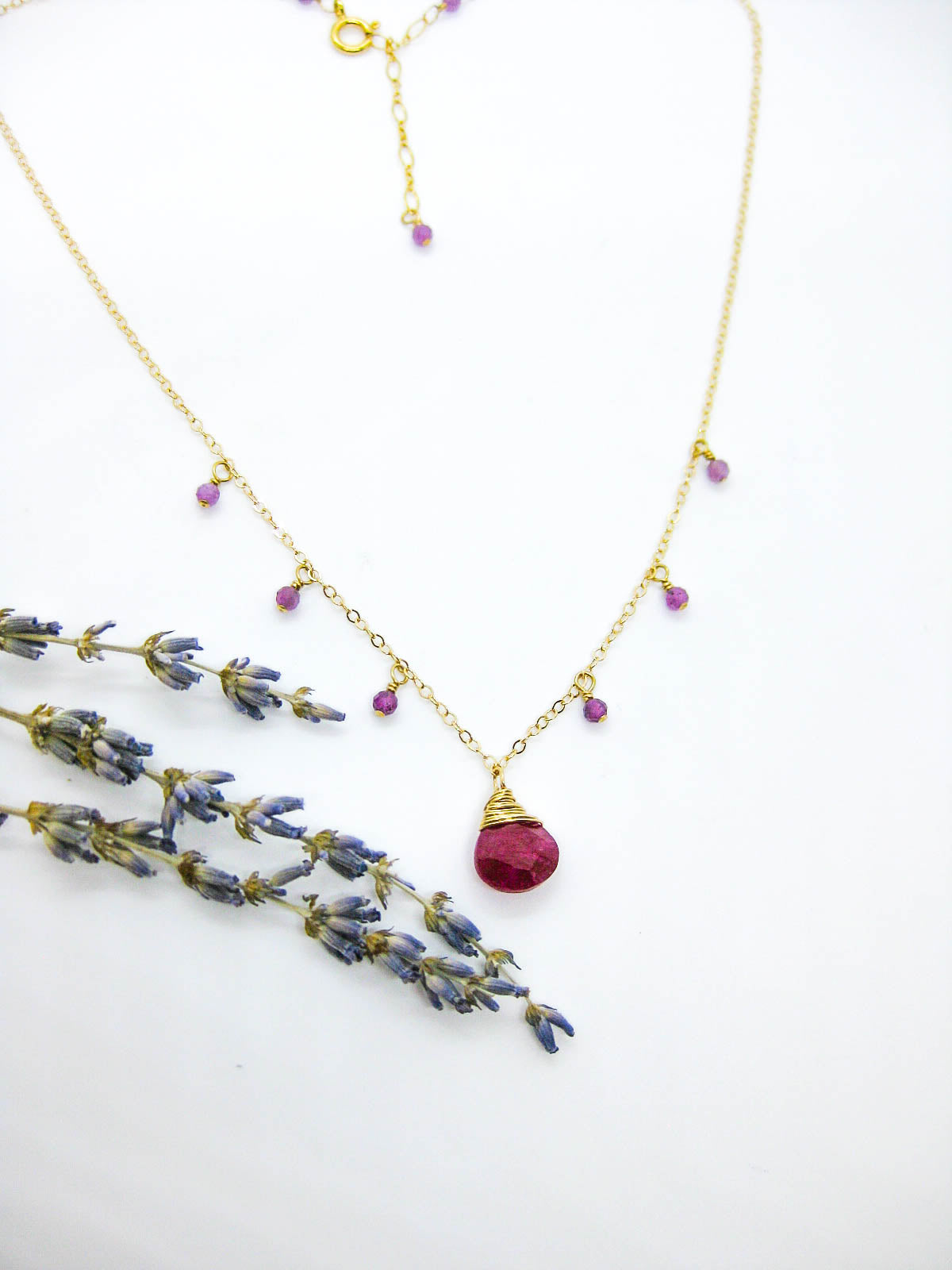 Chamomile: Ruby Necklace - n569