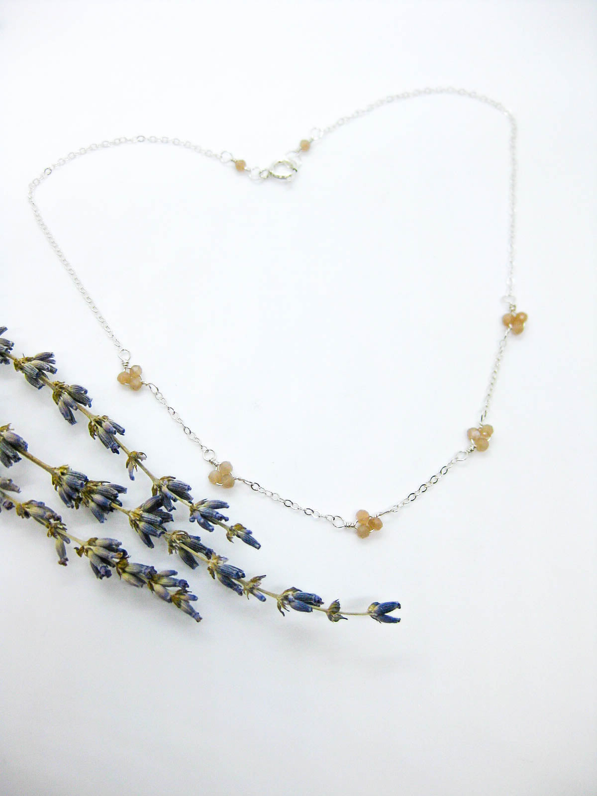 Hyacinth: Peach Moonstone Choker - n576