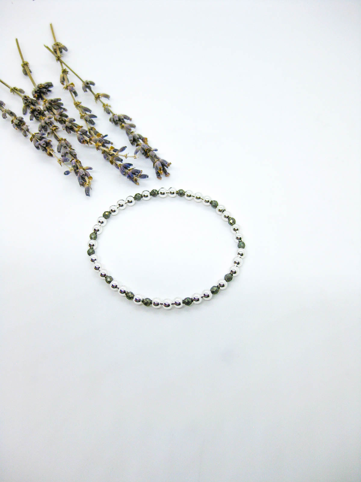 Sage: Pyrite Stretch Bracelet
