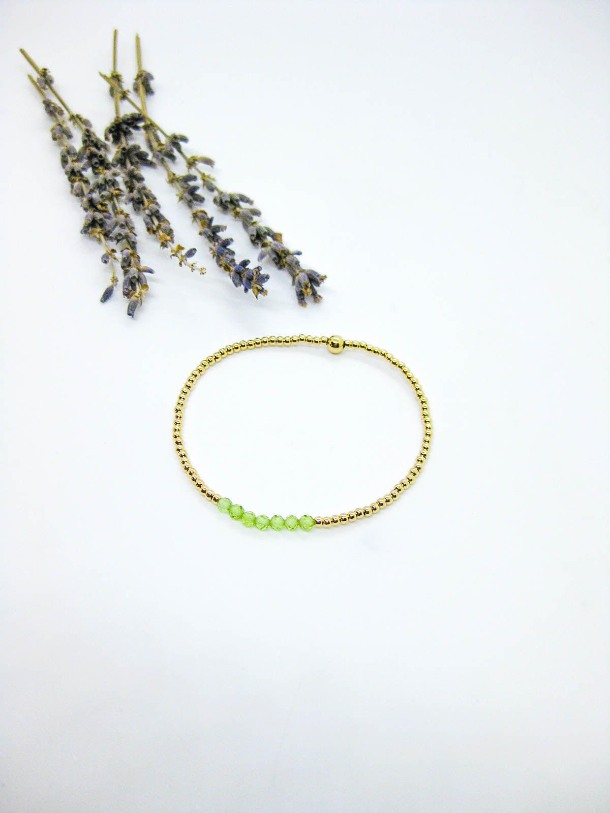 Violet: Peridot Stretch Bracelet