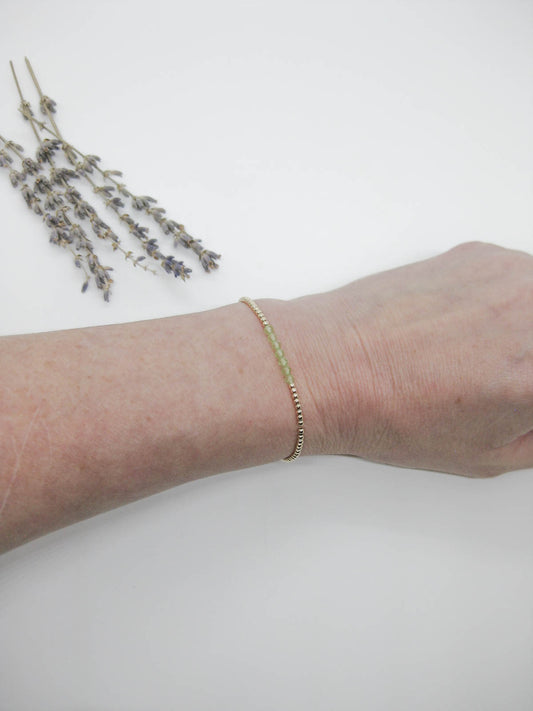 Violet: Peridot Stretch Bracelet