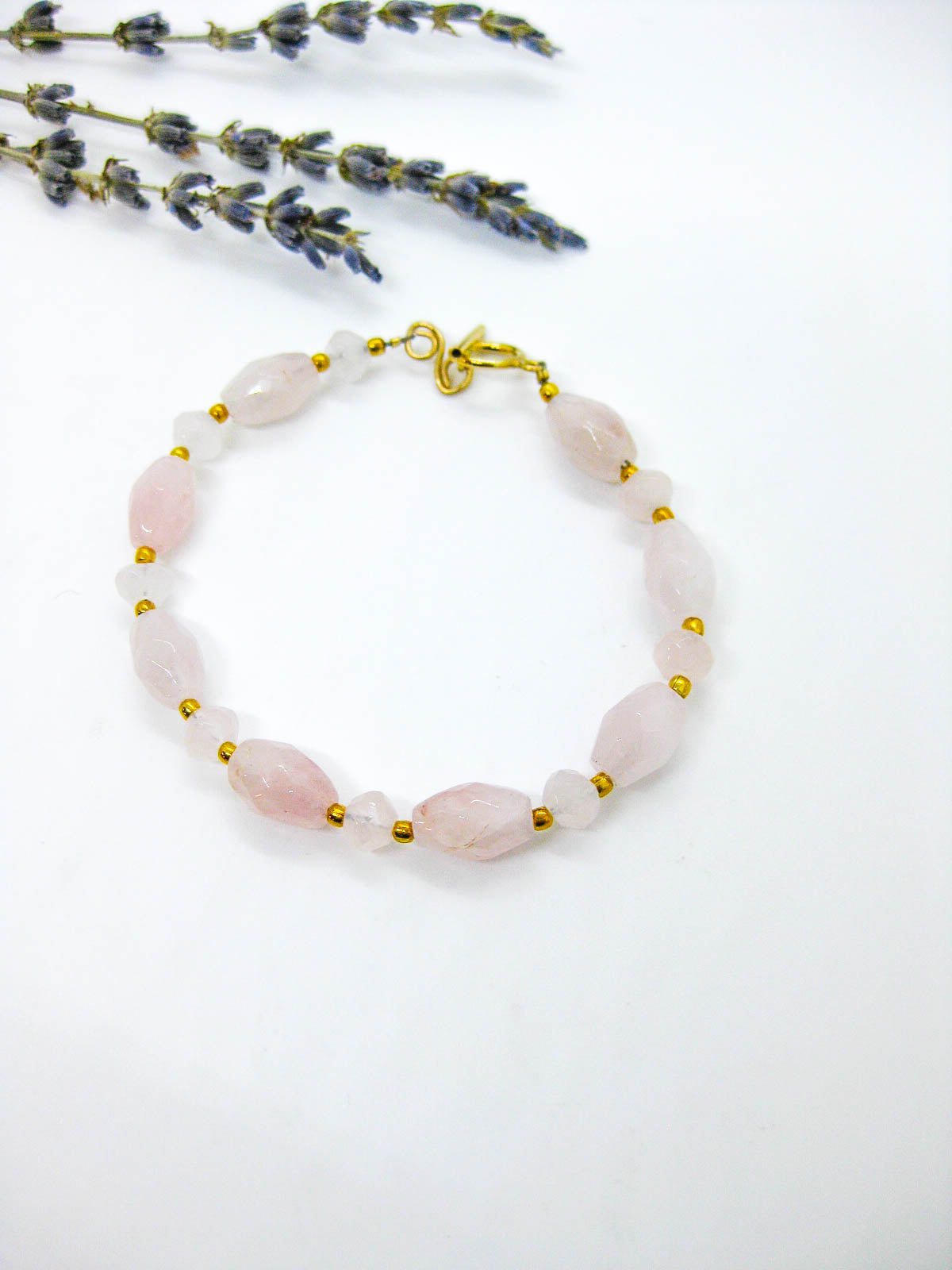 Delphine II: Rose Quartz Bracelet - b343