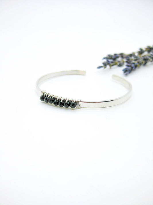 Violet: Black Spinel Cuff - b357