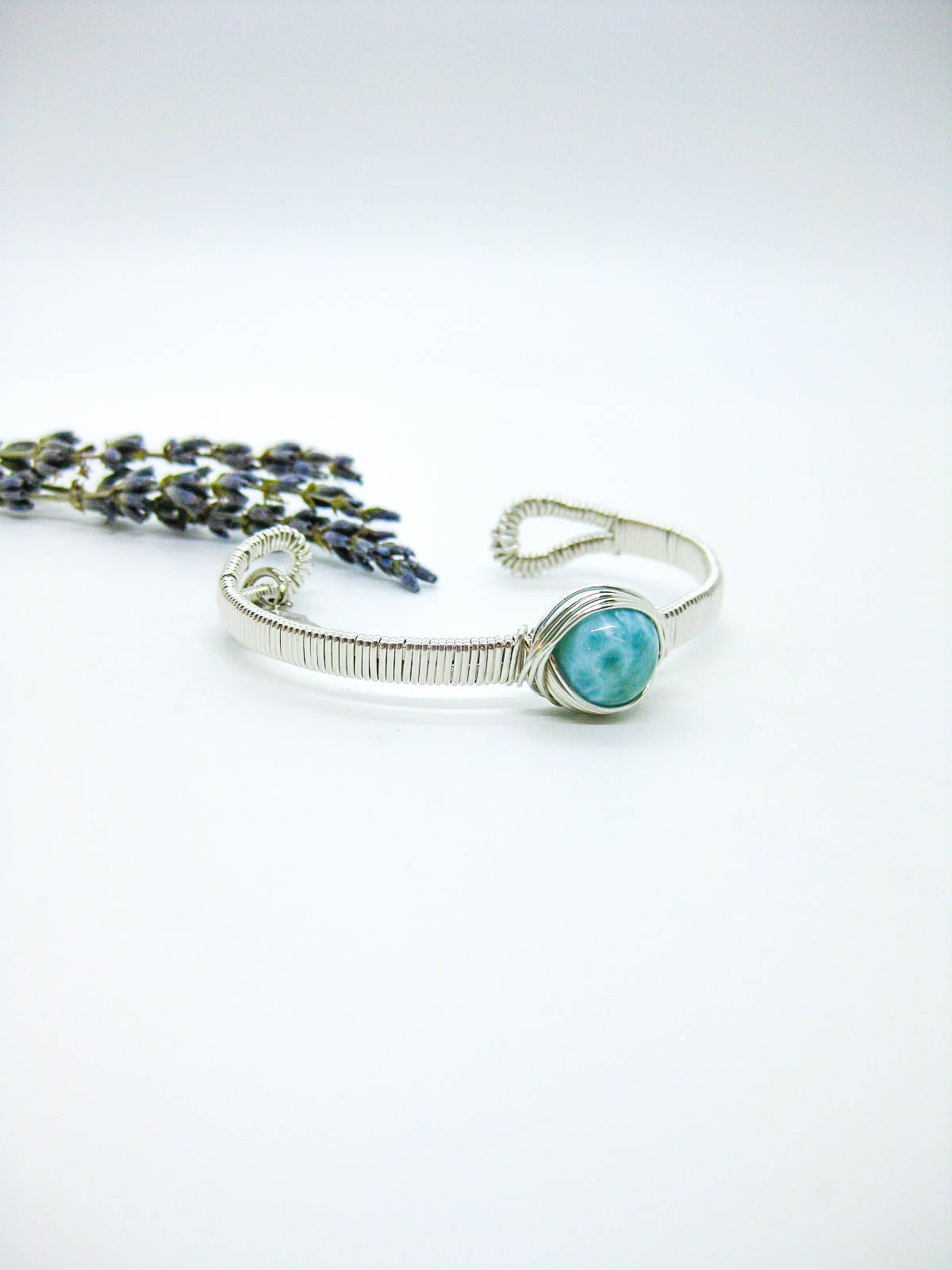 Calla: Larimar Wrapped Cuff - b361