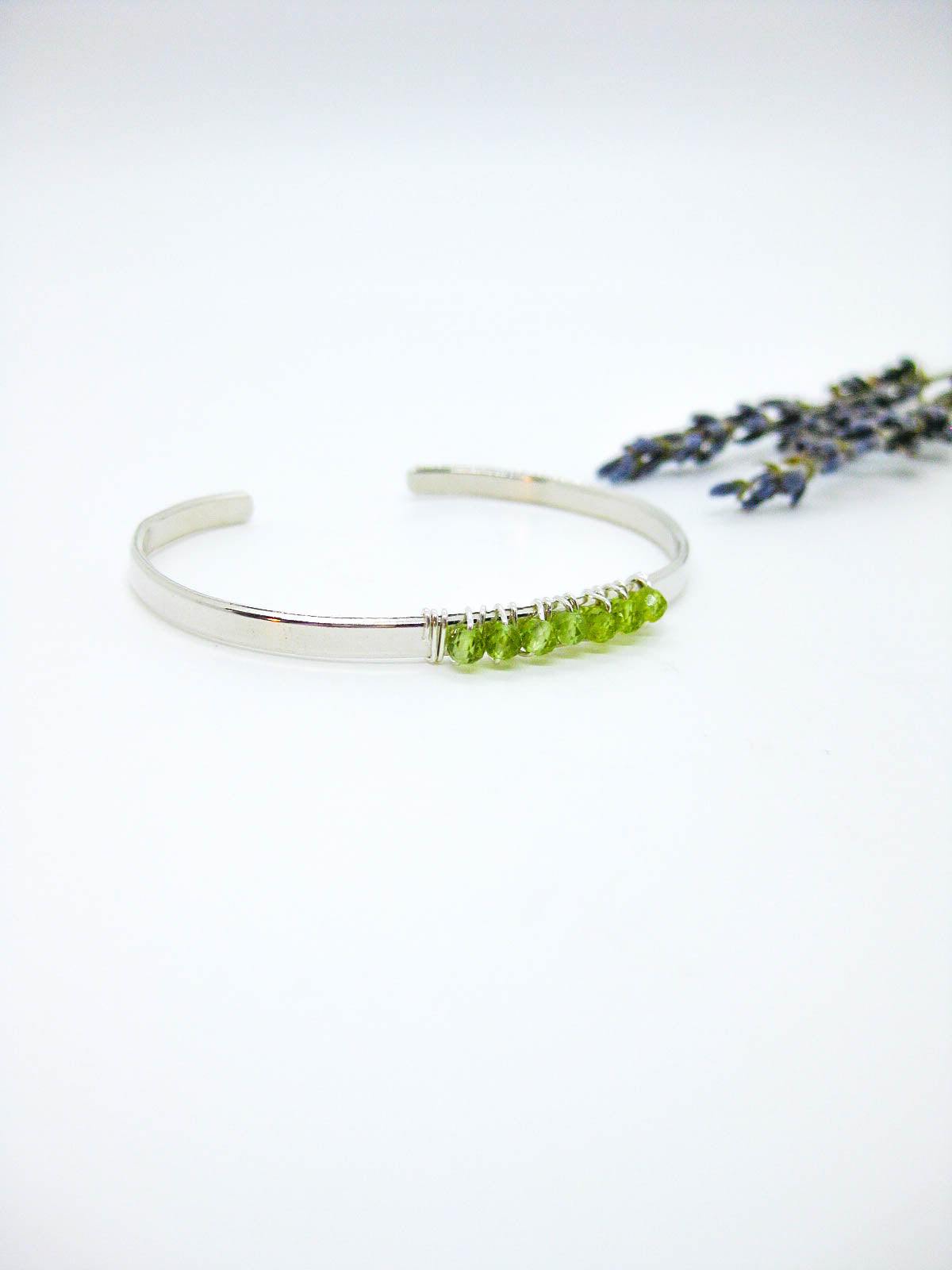 Violet: Peridot Cuff - b374