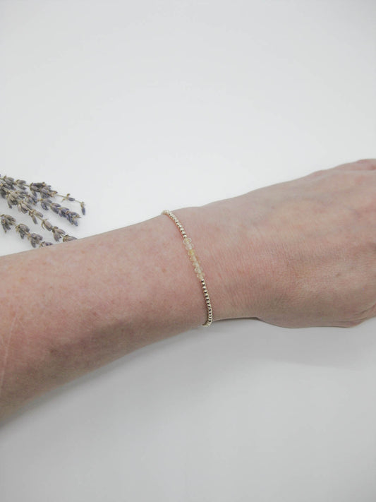 Violet: Citrine Stretch Bracelet - b381