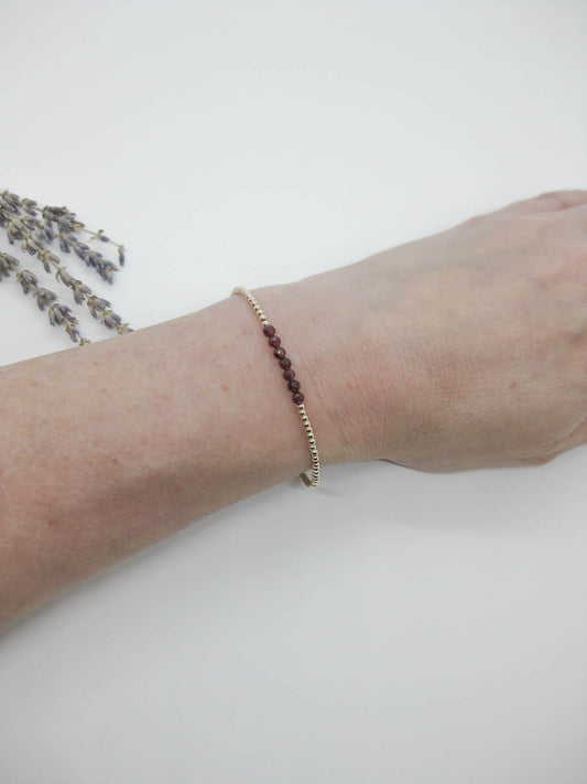 Violet: Garnet Stretch Bracelet - b382