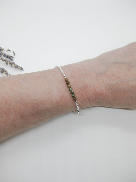 Violet: Brown Turquoise Stretch Bracelet - b389