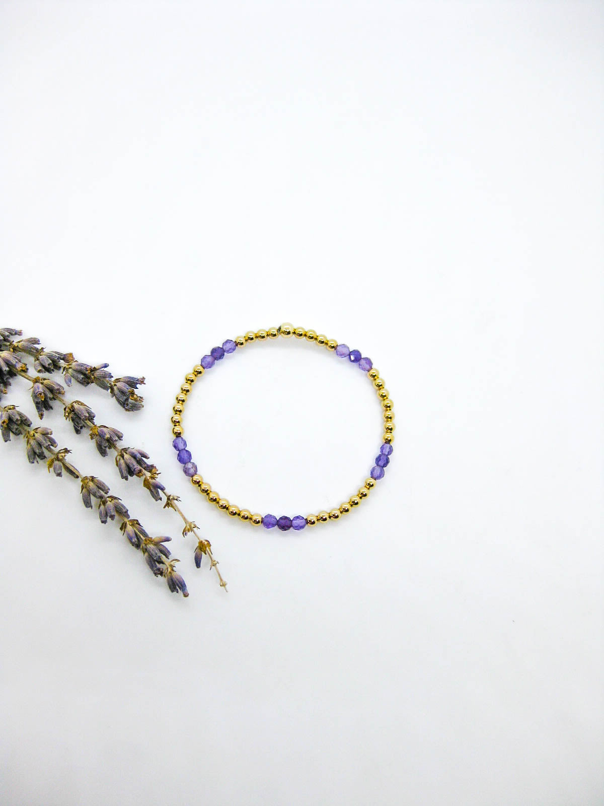 Juniper: Amethyst Stretch Bracelet - b397