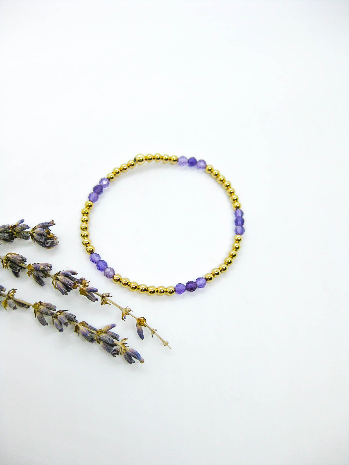 Juniper: Amethyst Stretch Bracelet - b397