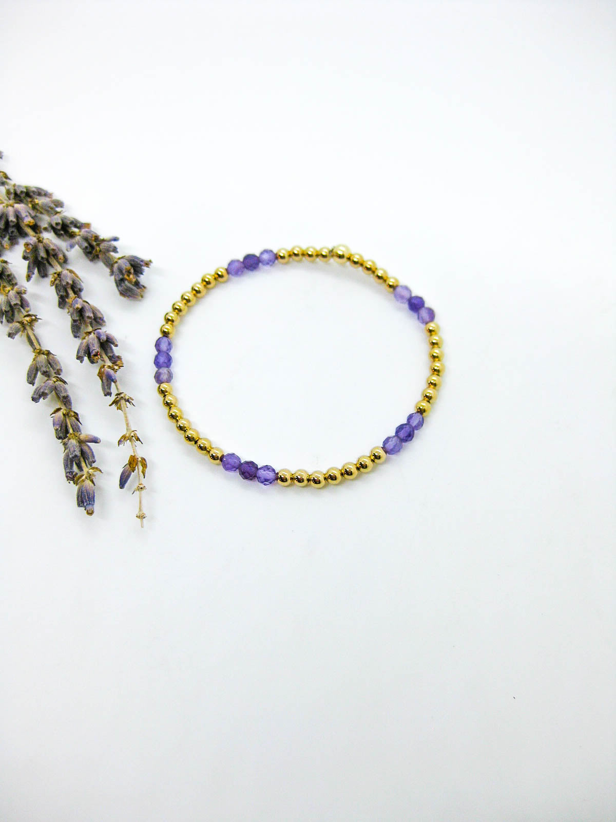 Juniper: Amethyst Stretch Bracelet - b397