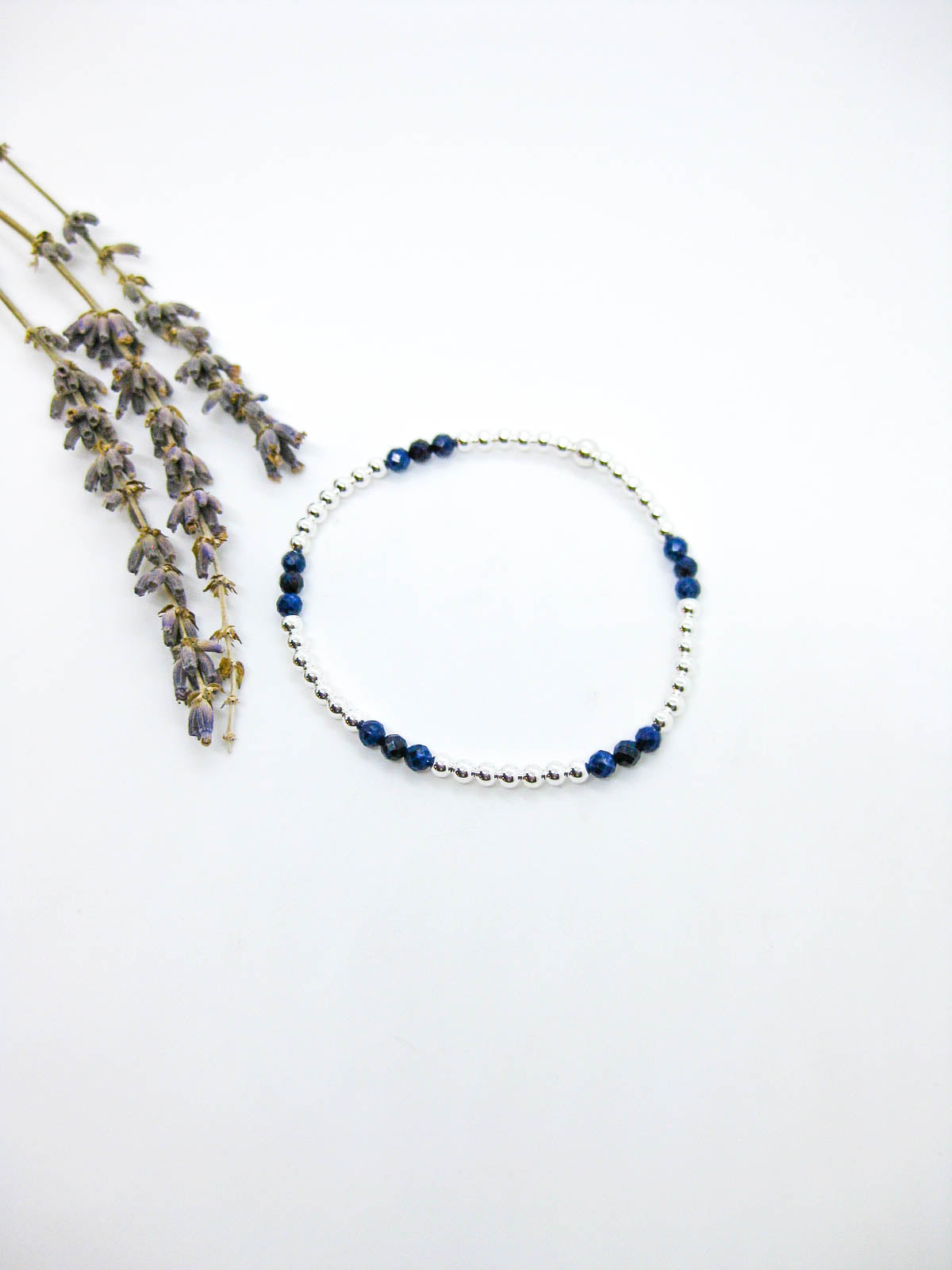 Juniper: Lapis Stretch Bracelet - b403