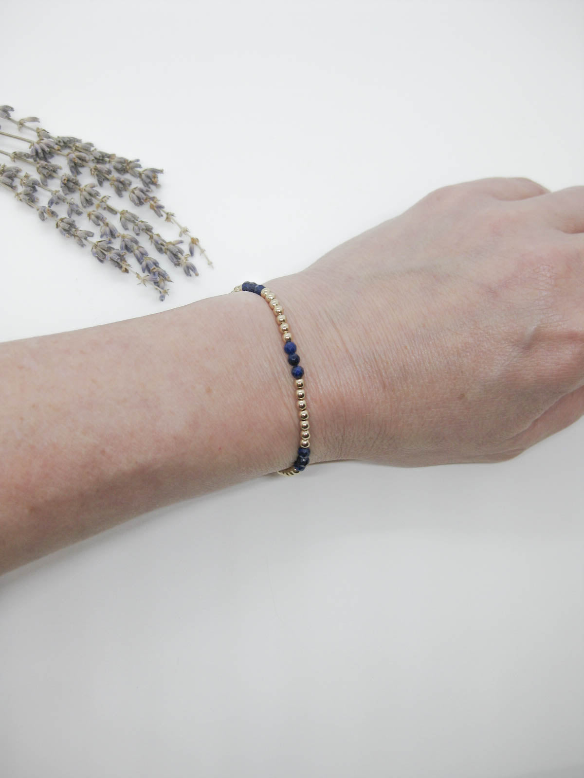 Juniper: Lapis Stretch Bracelet - b403