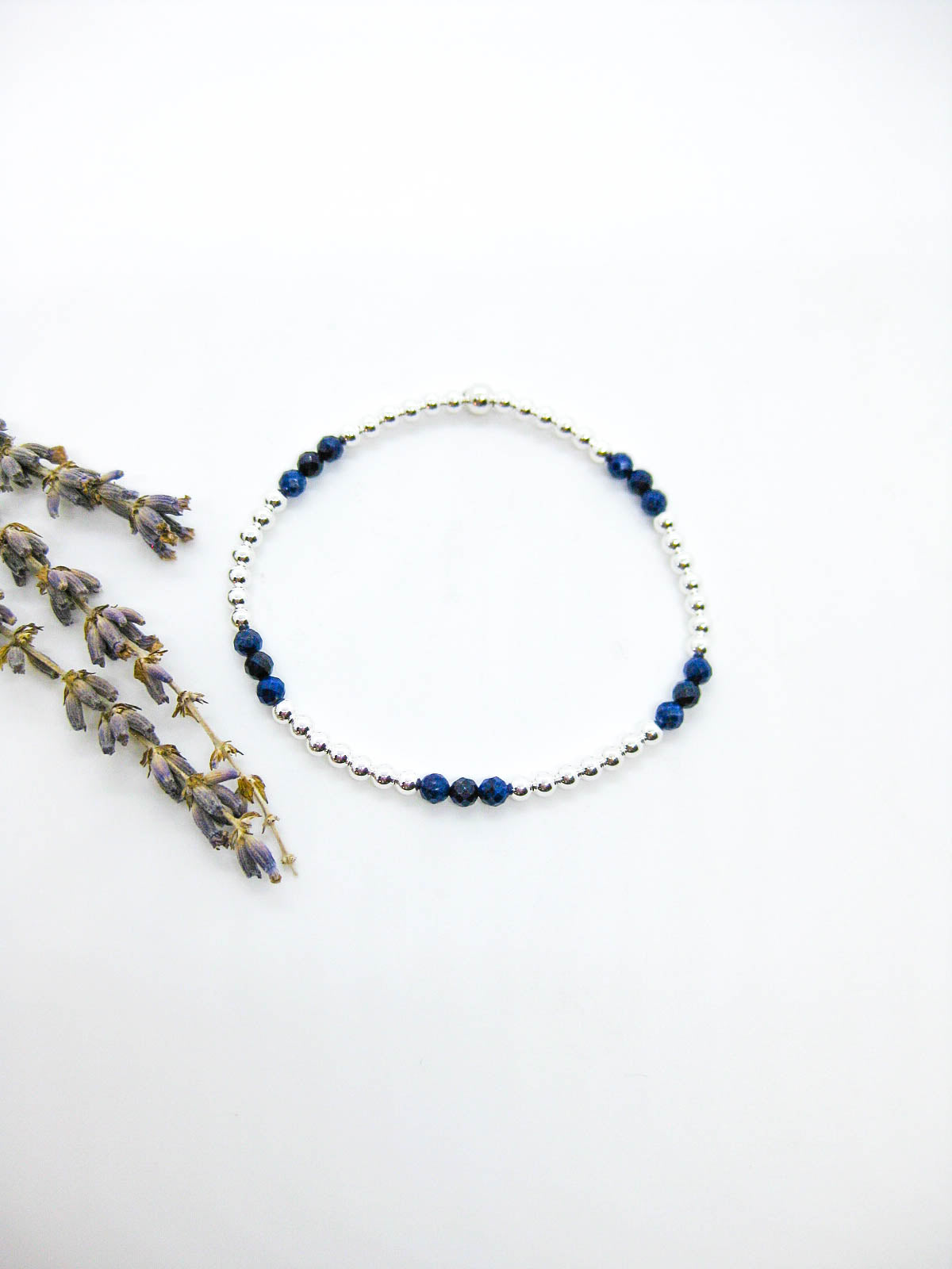 Juniper: Lapis Stretch Bracelet - b403