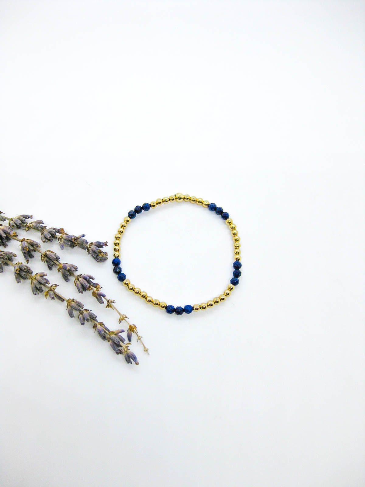 Juniper: Lapis Stretch Bracelet - b403