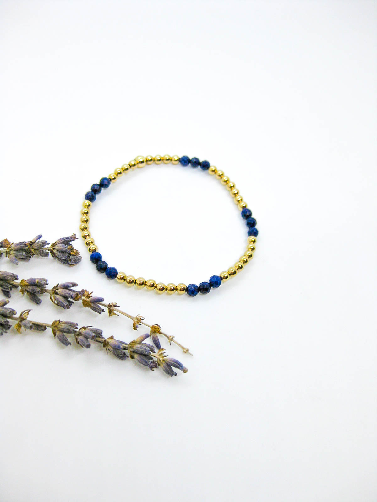 Juniper: Lapis Stretch Bracelet - b403