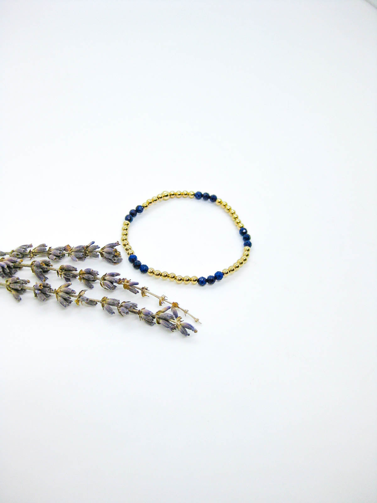 Juniper: Lapis Stretch Bracelet - b403