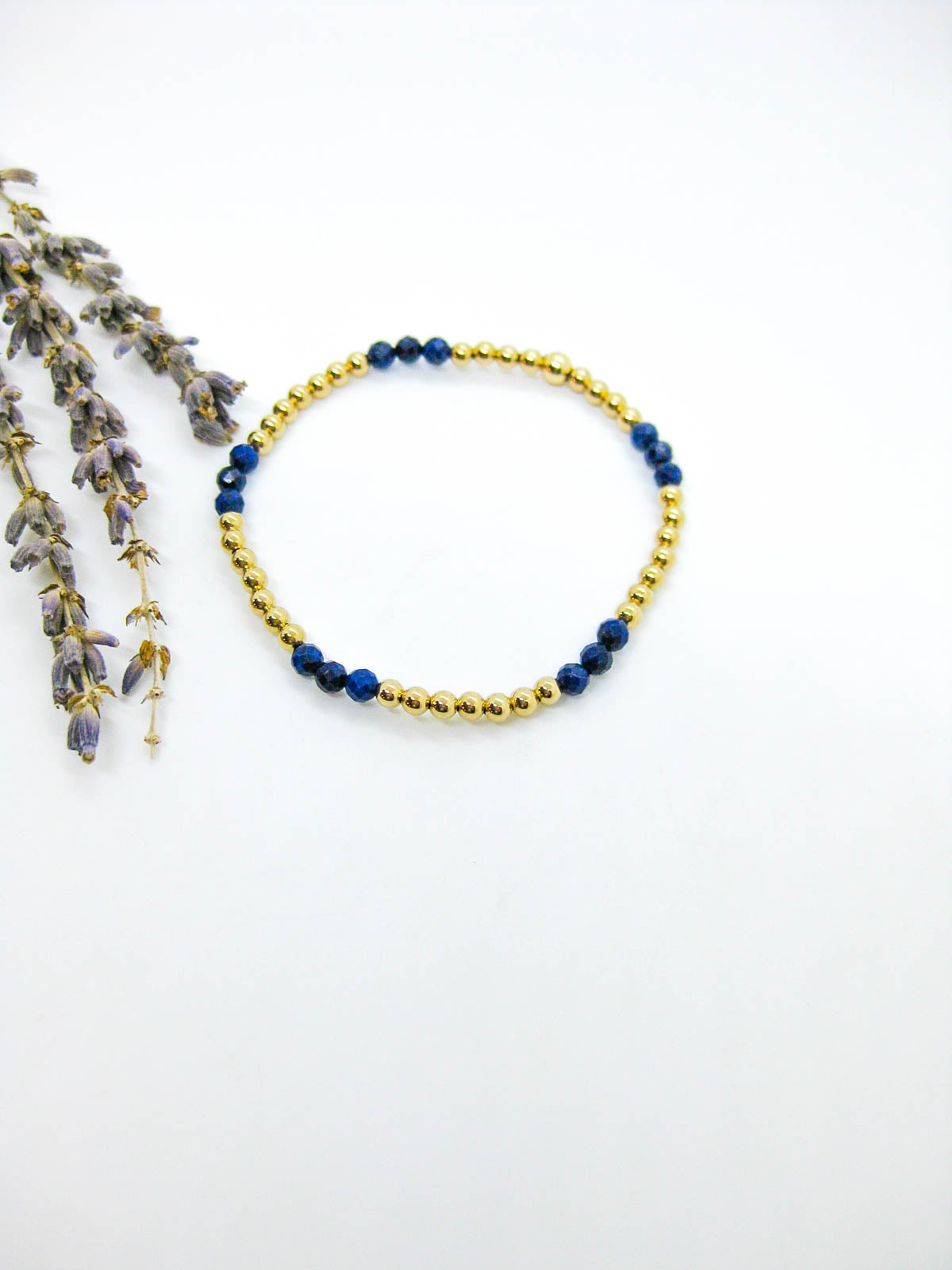 Juniper: Lapis Stretch Bracelet - b403