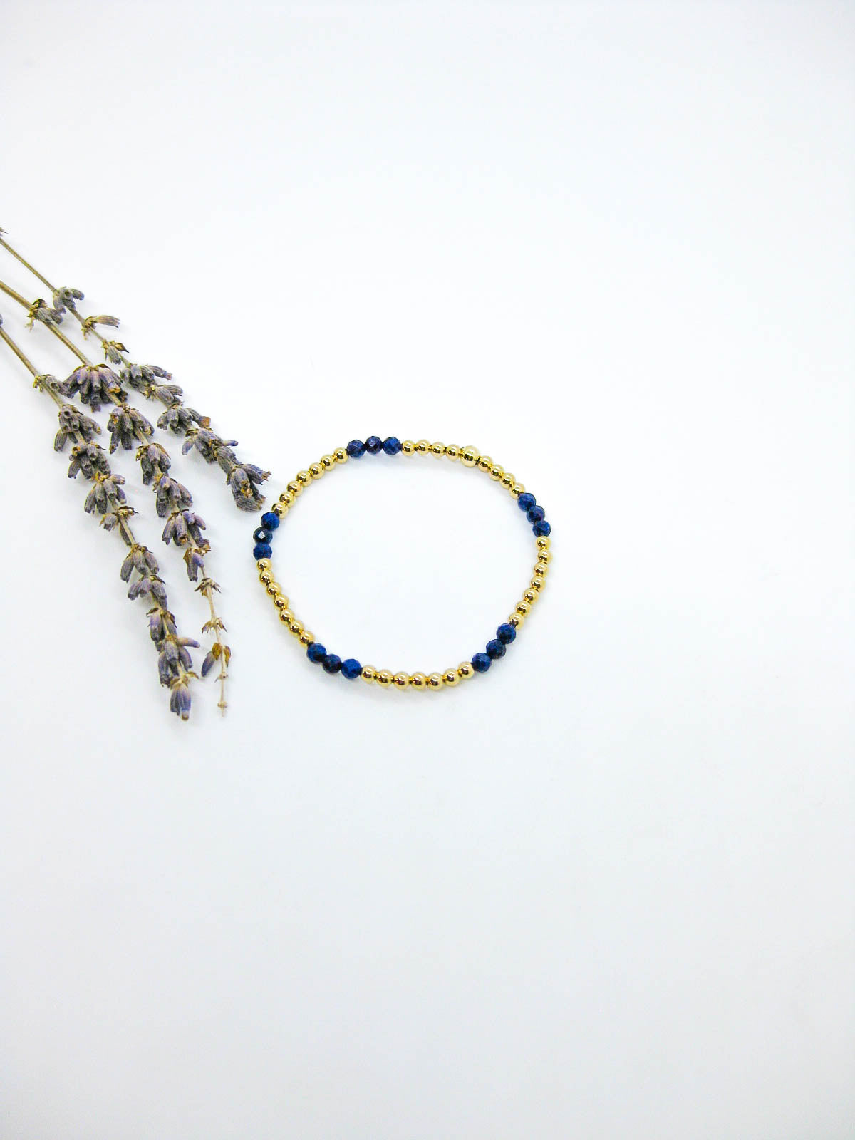 Juniper: Lapis Stretch Bracelet - b403