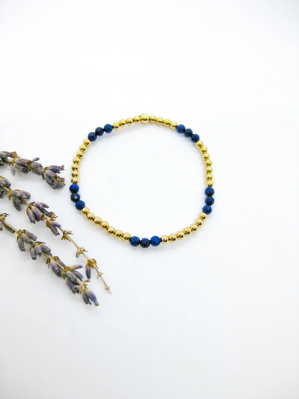 Juniper: Lapis Stretch Bracelet - b403
