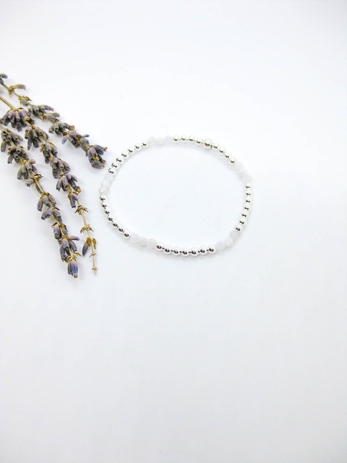 Juniper: Moonstone Stretch Bracelet - b404