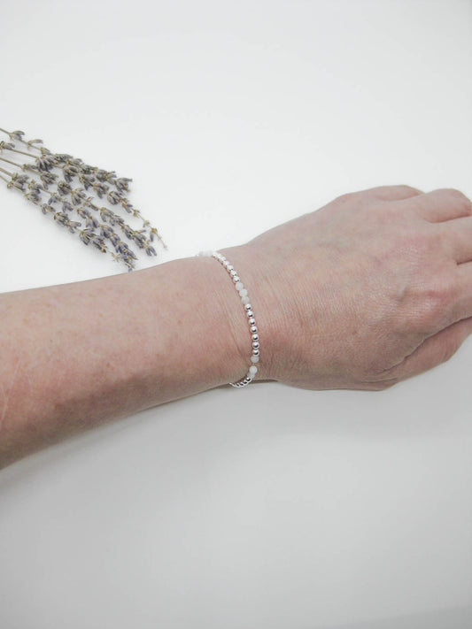 Juniper: Moonstone Stretch Bracelet - b404