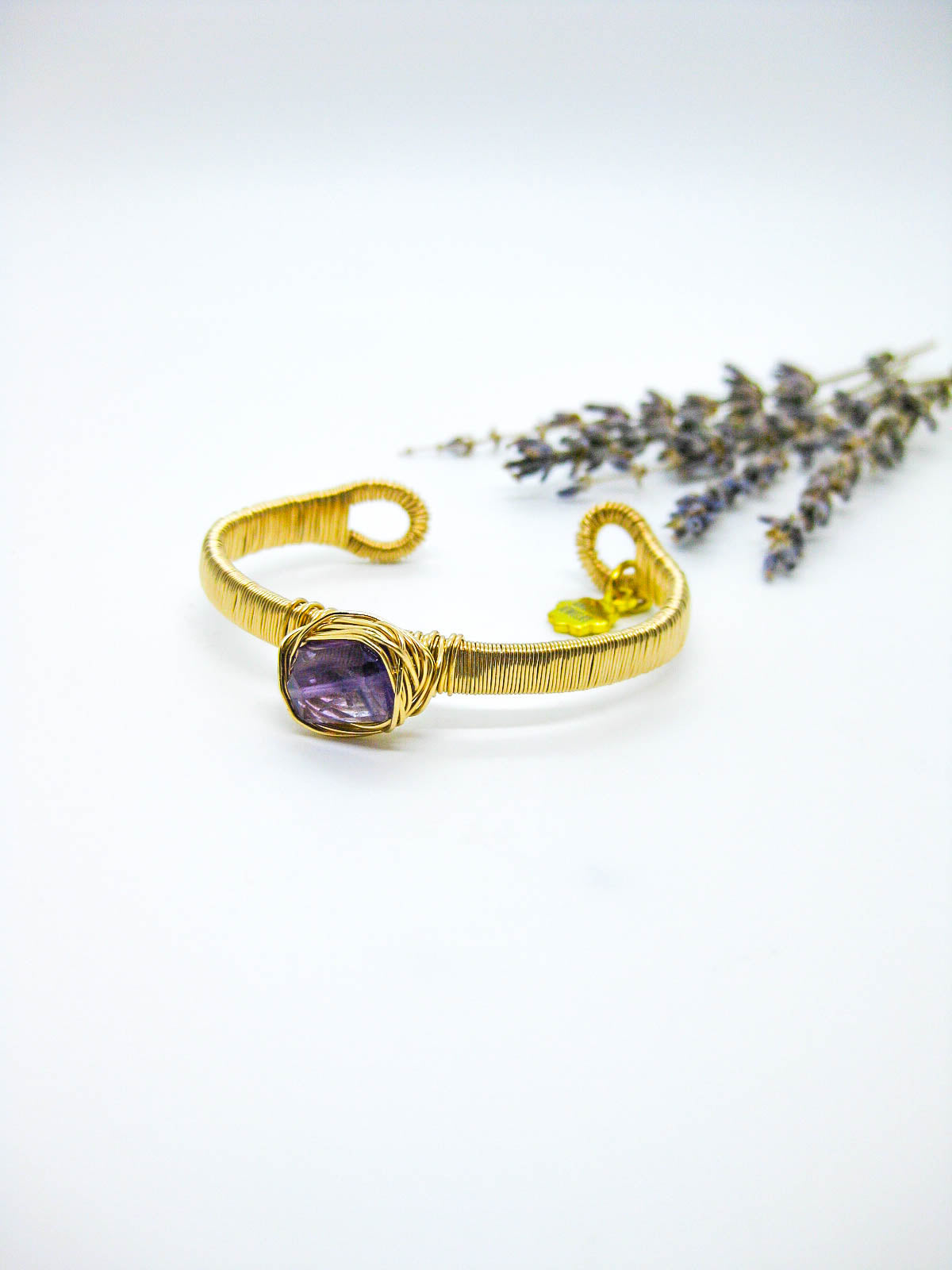 Calla: Amethyst Wrapped Cuff - b415