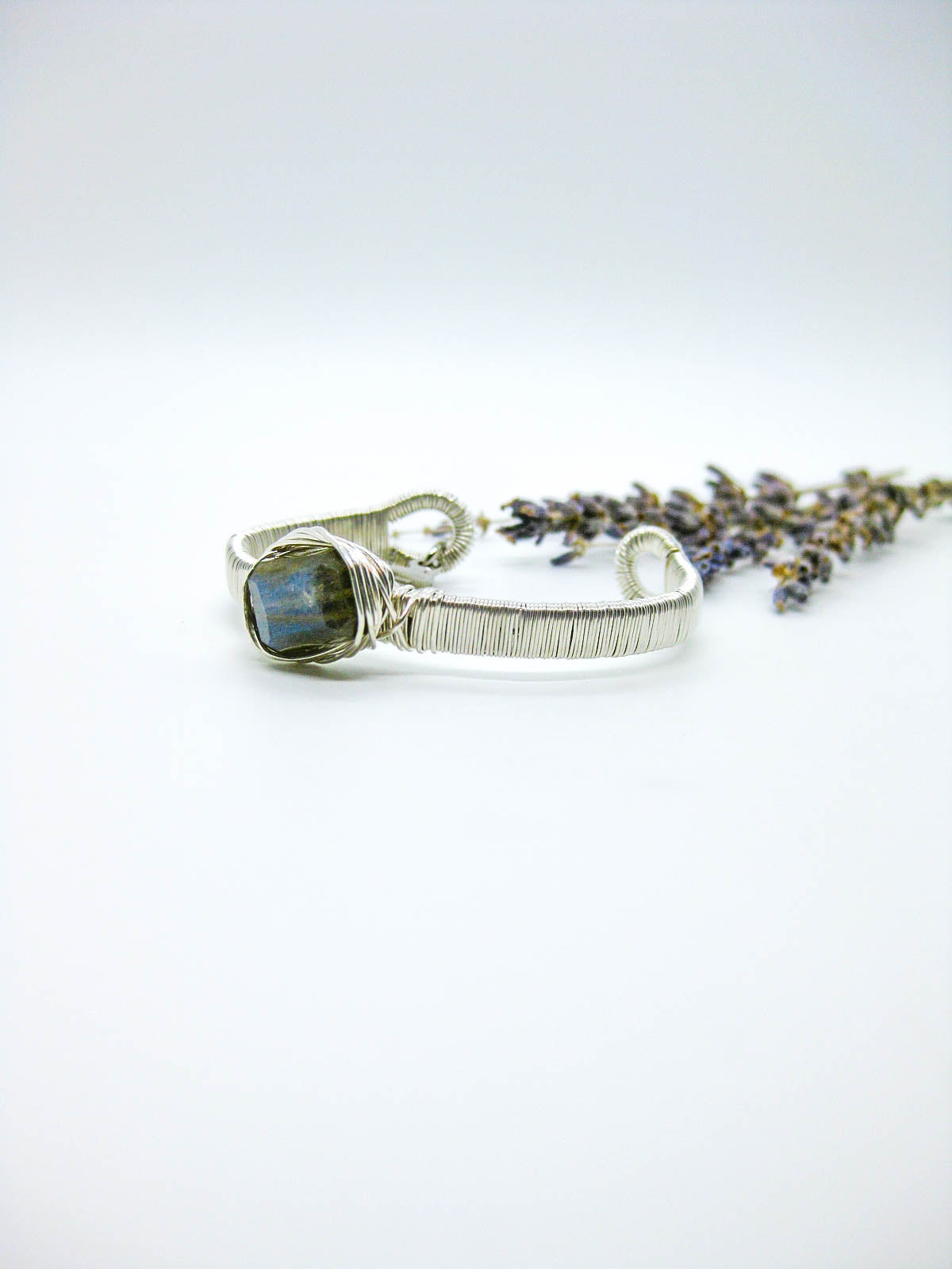 Calla: Labradorite Wrapped Cuff - b417