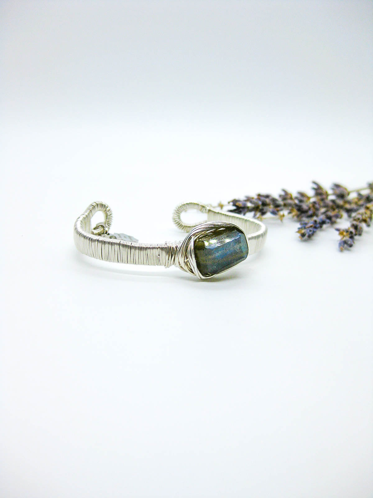Calla: Labradorite Wrapped Cuff - b417