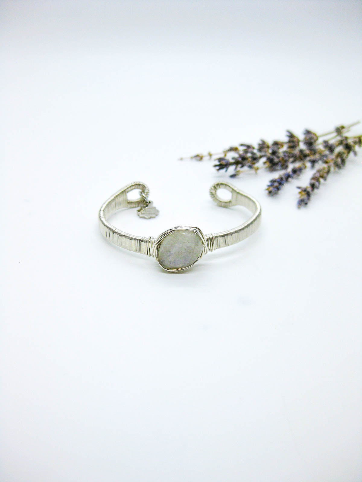 Calla: Moonstone Wrapped Cuff - b418