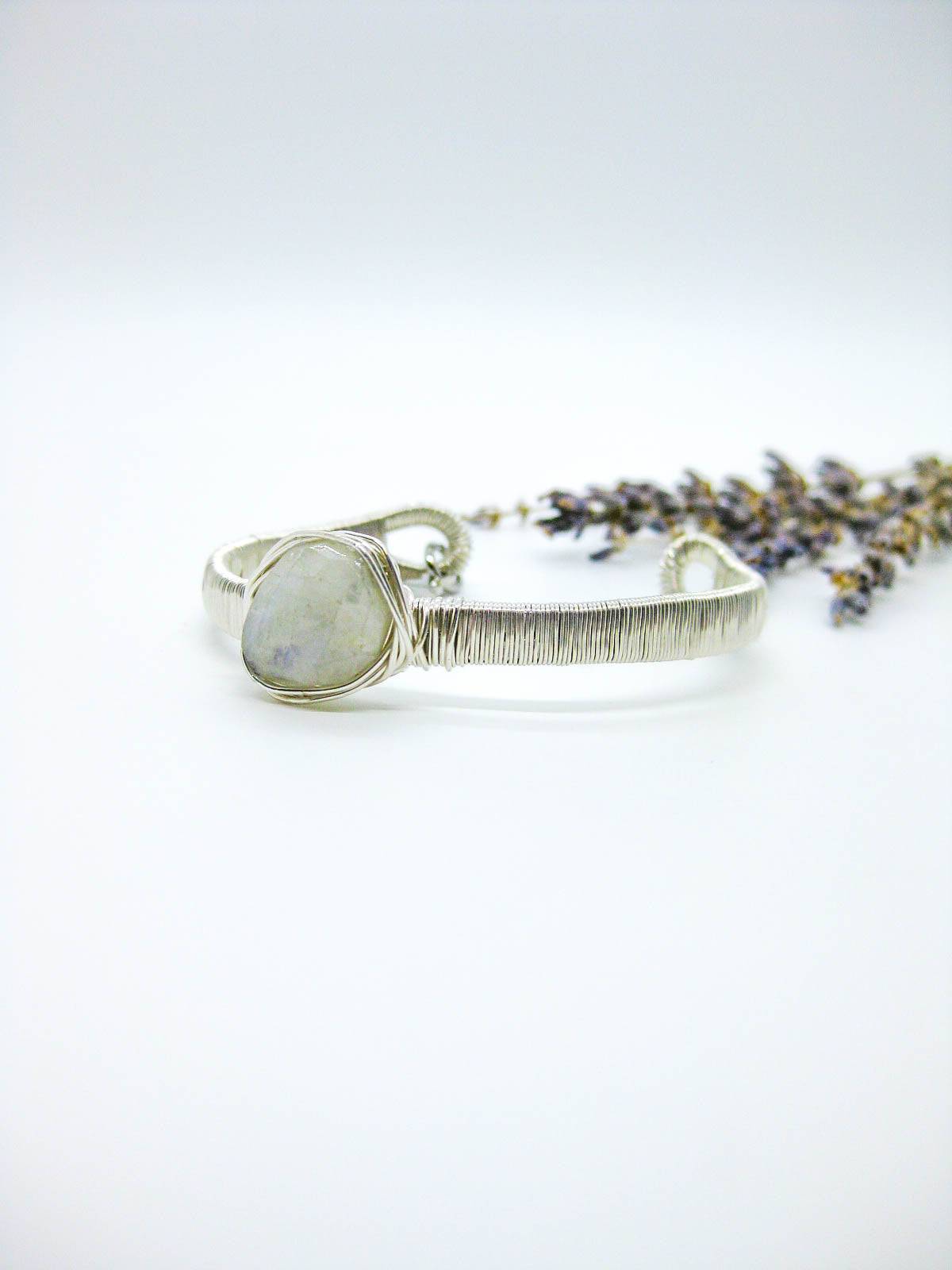 Calla: Moonstone Wrapped Cuff - b418