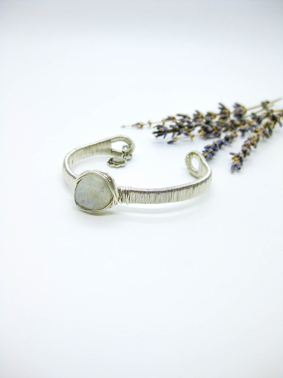 Calla: Moonstone Wrapped Cuff - b418