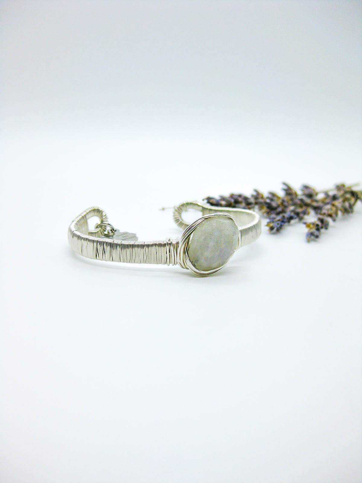 Calla: Moonstone Wrapped Cuff - b418