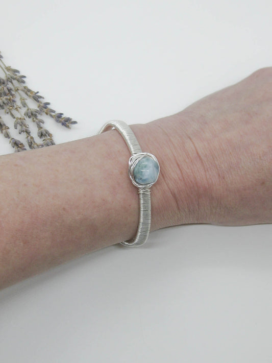 Calla: Larimar Wrapped Cuff Bracelet