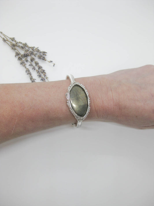Rose: Pyrite Cuff Bracelet - OAK