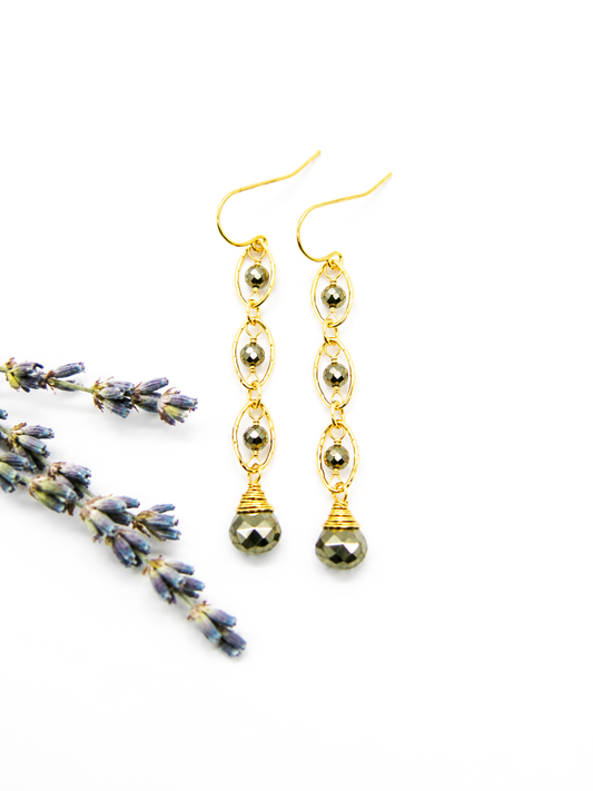 Lilac: Pyrite Earrings