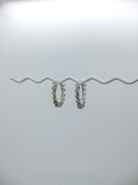 Labradorite Hoop Earrings - e523