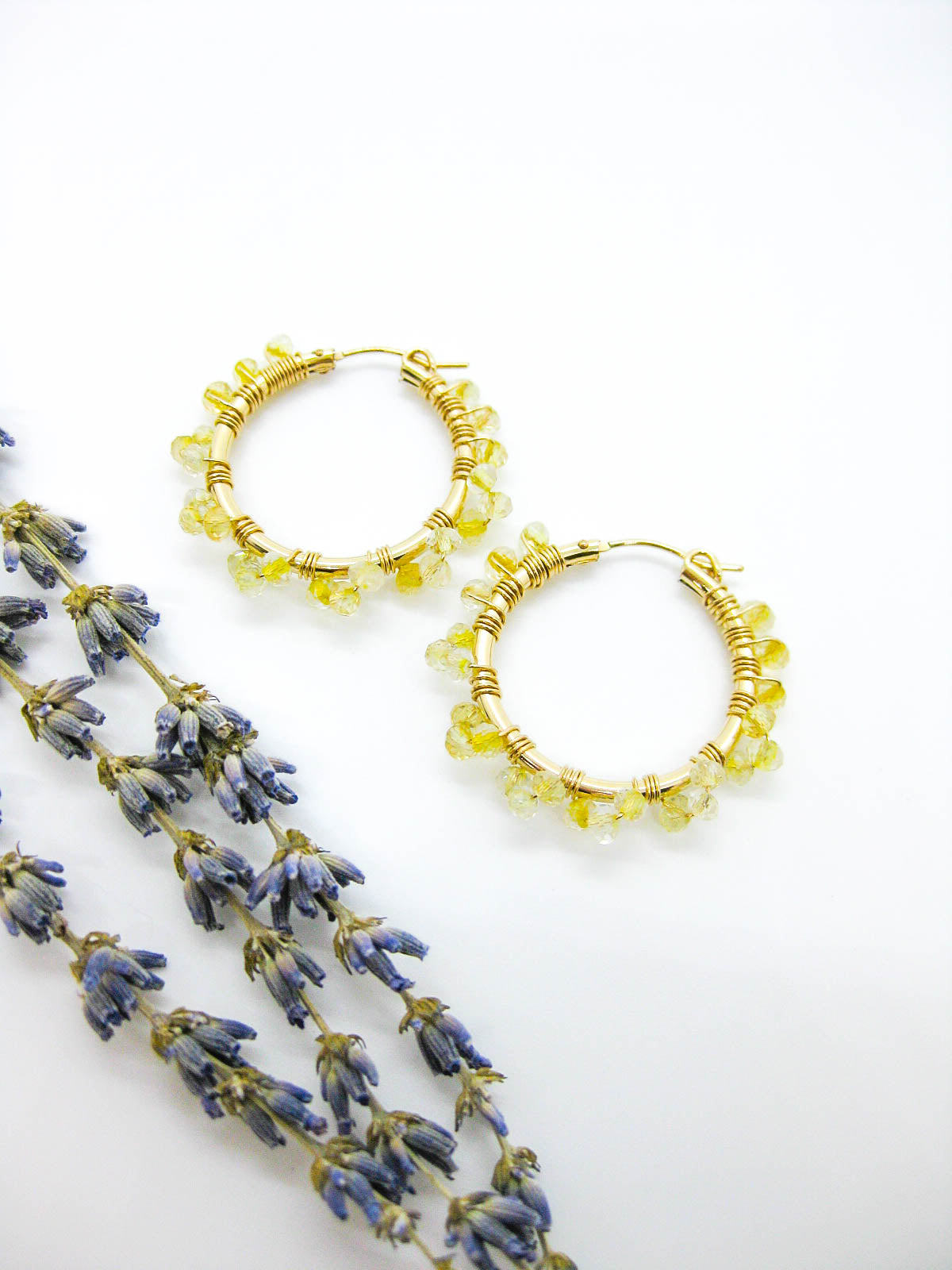 Leilani: Citrine Hoop Earrings - e606