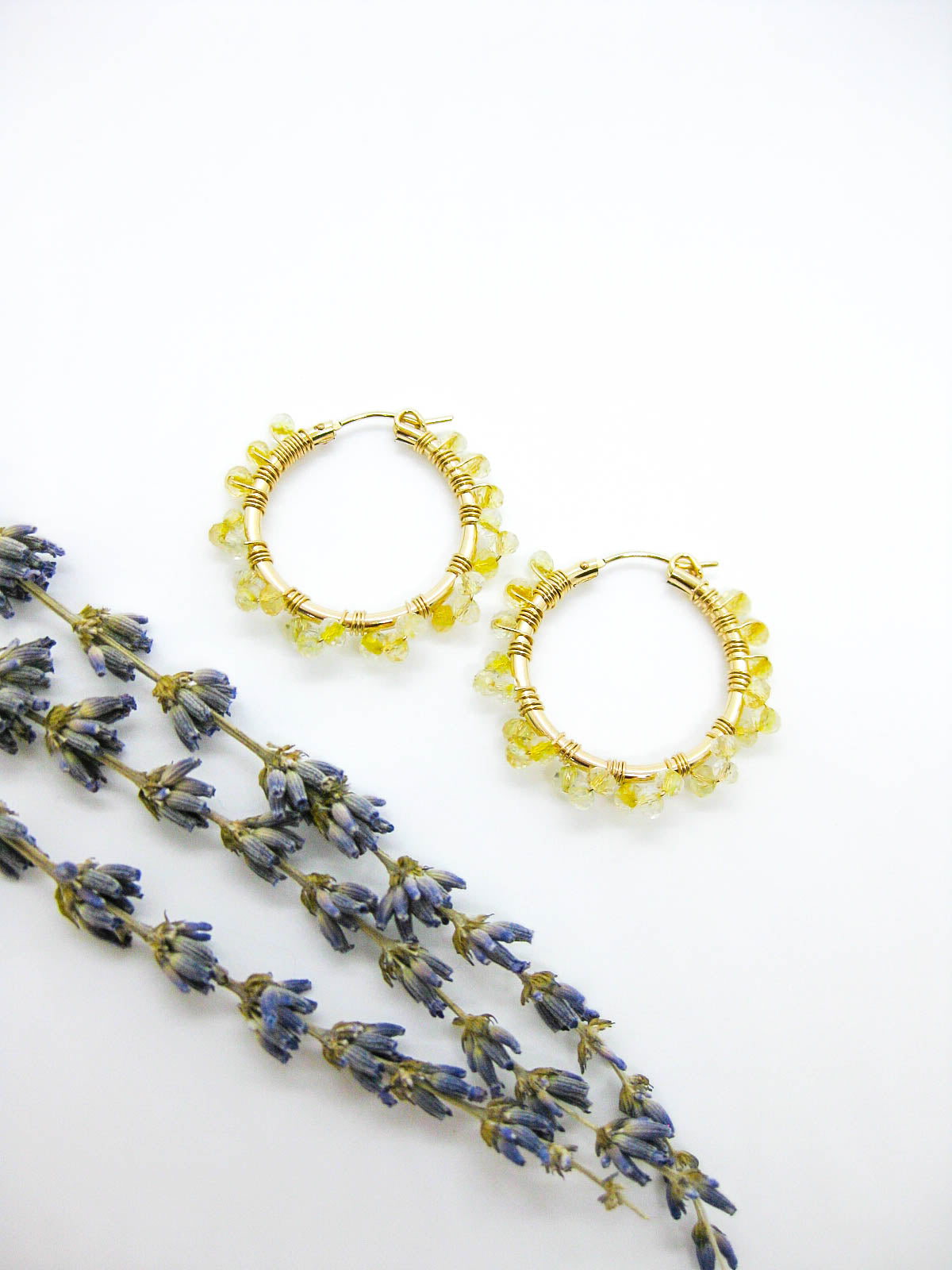 Leilani: Citrine Hoop Earrings - e606