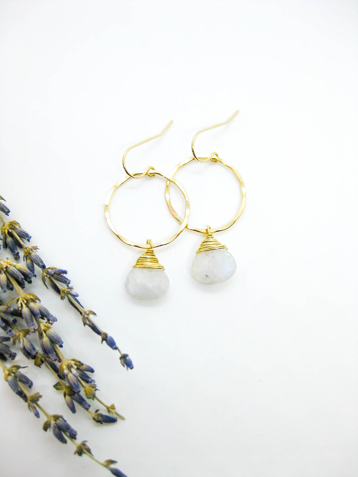 Iris: Moonstone Earrings - e716